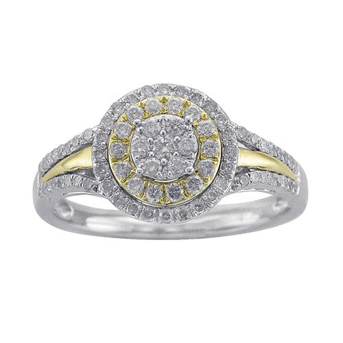 1/2 CT. TW. DIAMOND ENGAGEMENT RING IN 10K YELLOW AND WHITE GOLD - Isabella Prada & Co., Inc. - 1